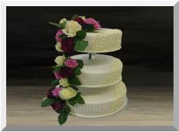 Hochzeitstorte 3-Stöckig: Limettensahne, Erdbeersahne, Käsesahne