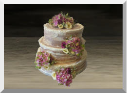 Hochzeitstorte 3-Stöckig: nacked mit Deko